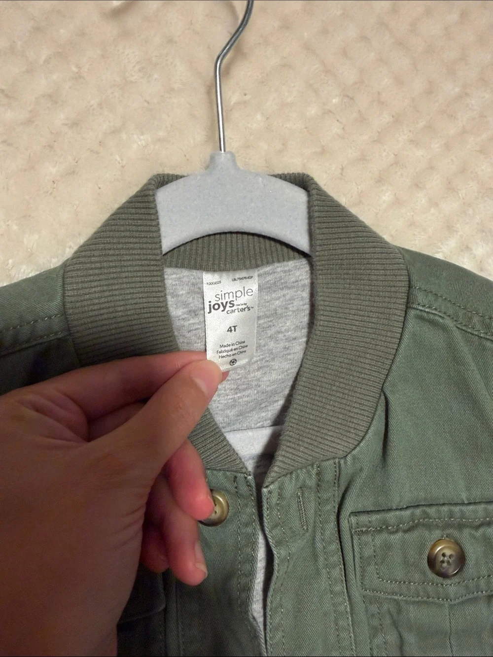 Carter's Olive Green Kids Bomber-Style Jacket Size 4T like new